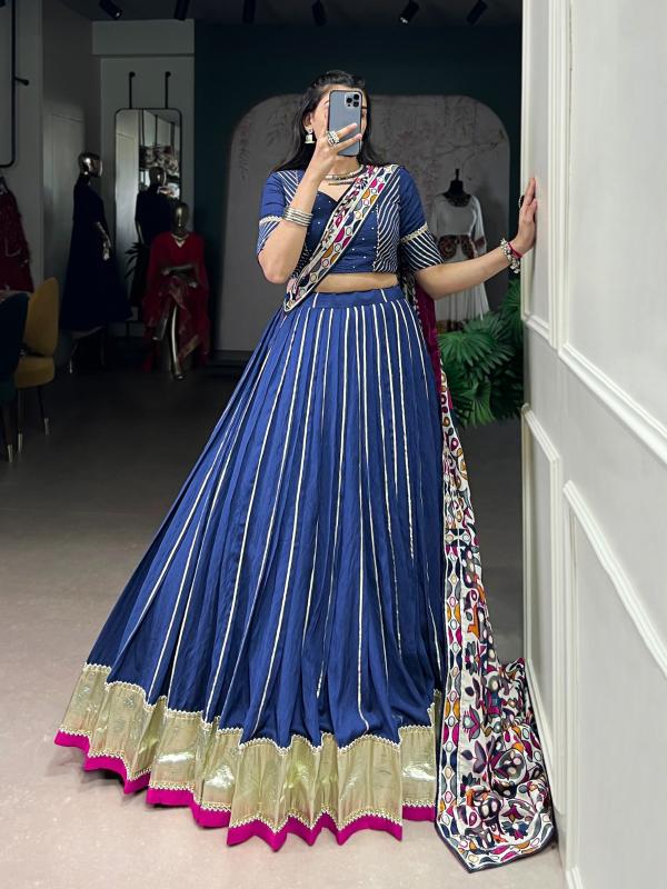 LNB 1658 Chanderi FRZ Lehenga choli exporters in India - wholesale export